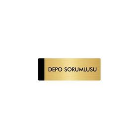 Özarslan Dizayn Departman Kapı İsimliği Depo Sorumlusu 5x20 cm Altın Renk Metal Yönlendirme Levhası