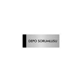 Özarslan Dizayn Departman Kapı İsimliği Depo Sorumlusu 5x20 cm Gümüş Renk Metal Yönlendirme Levhası