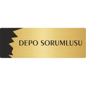 Özarslan Dizayn Departman Kapı İsimliği Depo Sorumlusu 7x20 cm Altın Renk Metal Yönlendirme Levhası