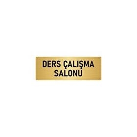 Özarslan Dizayn Departman Kapı İsimliği Ders Çalışma Odası 10x20 cm Altın Renk Metal Yönlendirme Levhası