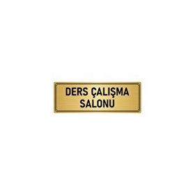Özarslan Dizayn Departman Kapı İsimliği Ders Çalışma Odası 10x20 cm Altın Renk Metal Yönlendirme Levhası