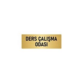 Özarslan Dizayn Departman Kapı İsimliği Ders Çalışma Odası 10x20 cm Altın Renk Metal Yönlendirme Levhası