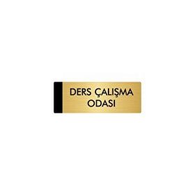 Özarslan Dizayn Departman Kapı İsimliği Ders Çalışma Odası 7x20 cm Altın Renk Metal Yönlendirme Levhası