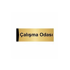 Özarslan Dizayn Departman Kapı İsimliği Ders Çalışma Odası 7x20 cm Altın Renk Metal Yönlendirme Levhası