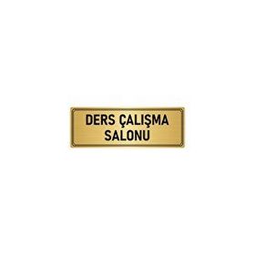Özarslan Dizayn Departman Kapı İsimliği Ders Çalışma Odası 7x20 cm Altın Renk Metal Yönlendirme Levhası
