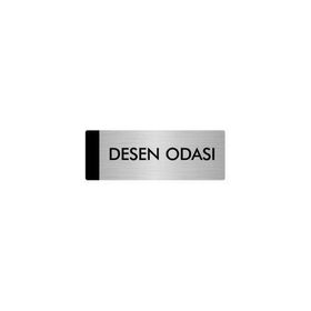 Özarslan Dizayn Departman Kapı İsimliği Desen Odası 10x20 cm Gümüş Renk Metal Yönlendirme Levhası