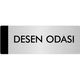 Özarslan Dizayn Departman Kapı İsimliği Desen Odası 10x20 cm Gümüş Renk Metal Yönlendirme Levhası