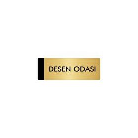 Özarslan Dizayn Departman Kapı İsimliği Desen Odası 5x20 cm Altın Renk Metal Yönlendirme Levhası