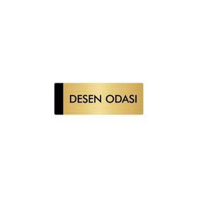 Özarslan Dizayn Departman Kapı İsimliği Desen Odası 5x20 cm Altın Renk Metal Yönlendirme Levhası