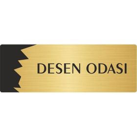 Özarslan Dizayn Departman Kapı İsimliği Desen Odası 5x20 cm Altın Renk Metal Yönlendirme Levhası
