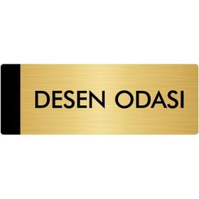 Özarslan Dizayn Departman Kapı İsimliği Desen Odası 5x20 cm Altın Renk Metal Yönlendirme Levhası