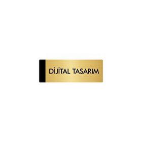 Özarslan Dizayn Departman Kapı İsimliği Dijital Tasarım 5x20 cm Altın Renk Metal Yönlendirme Levhası