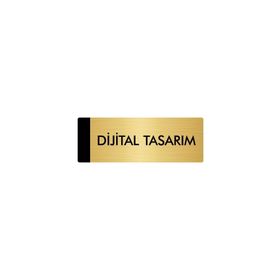 Özarslan Dizayn Departman Kapı İsimliği Dijital Tasarım 5x20 cm Altın Renk Metal Yönlendirme Levhası
