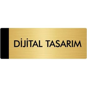 Özarslan Dizayn Departman Kapı İsimliği Dijital Tasarım 7x20 cm Altın Renk Metal Yönlendirme Levhası