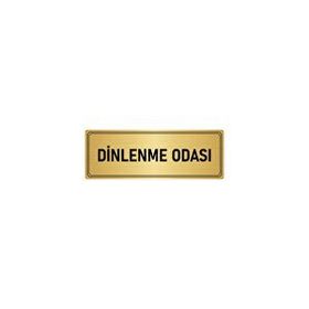 Özarslan Dizayn Departman Kapı İsimliği Dinlenme Odası 10x20 cm Altın Renk Metal Yönlendirme Levhası