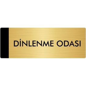 Özarslan Dizayn Departman Kapı İsimliği Dinlenme Odası 10x20 cm Altın Renk Metal Yönlendirme Levhası