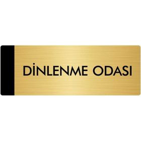 Özarslan Dizayn Departman Kapı İsimliği Dinlenme Odası 10x20 cm Altın Renk Metal Yönlendirme Levhası