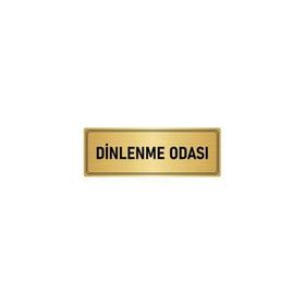Özarslan Dizayn Departman Kapı İsimliği Dinlenme Odası 5x20 cm Altın Renk Metal Yönlendirme Levhası