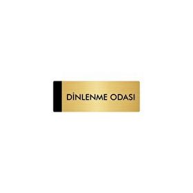 Özarslan Dizayn Departman Kapı İsimliği Dinlenme Odası 5x20 cm Altın Renk Metal Yönlendirme Levhası
