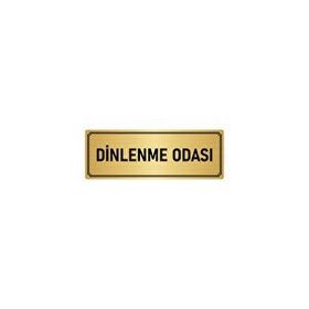 Özarslan Dizayn Departman Kapı İsimliği Dinlenme Odası 7x20 cm Altın Renk Metal Yönlendirme Levhası