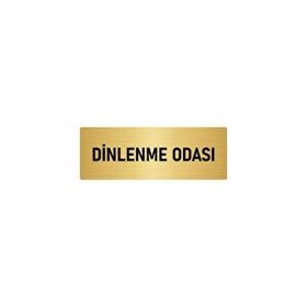 Özarslan Dizayn Departman Kapı İsimliği Dinlenme Odası 7x20 cm Altın Renk Metal Yönlendirme Levhası