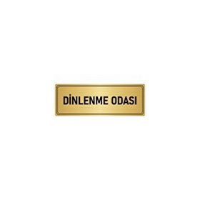 Özarslan Dizayn Departman Kapı İsimliği Dinlenme Odası 7x20 cm Altın Renk Metal Yönlendirme Levhası