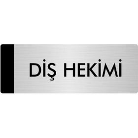 Özarslan Dizayn Departman Kapı İsimliği Diş Hekimi 7x20 cm Gümüş Renk Metal Yönlendirme Levhası