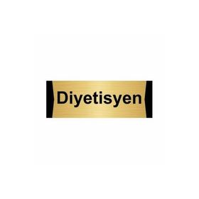 Özarslan Dizayn Departman Kapı Isimliği Diyetisyen 10x20 cm Altın Renk Metal Yönlendirme Levhası
