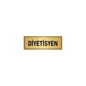 Özarslan Dizayn Departman Kapı Isimliği Diyetisyen 10x20 cm Altın Renk Metal Yönlendirme Levhası