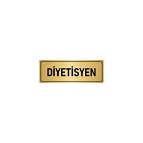 Özarslan Dizayn Departman Kapı Isimliği Diyetisyen 10x20 cm Altın Renk Metal Yönlendirme Levhası