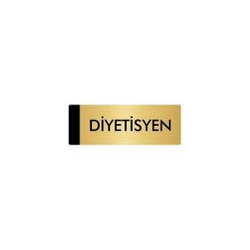Özarslan Dizayn Departman Kapı Isimliği Diyetisyen 10x20 cm Altın Renk Metal Yönlendirme Levhası