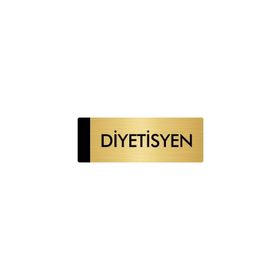 Özarslan Dizayn Departman Kapı Isimliği Diyetisyen 10x20 cm Altın Renk Metal Yönlendirme Levhası
