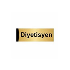 Özarslan Dizayn Departman Kapı İsimliği Diyetisyen 5x20 cm Altın Renk Metal Yönlendirme Levhası