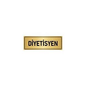 Özarslan Dizayn Departman Kapı İsimliği Diyetisyen 5x20 cm Altın Renk Metal Yönlendirme Levhası