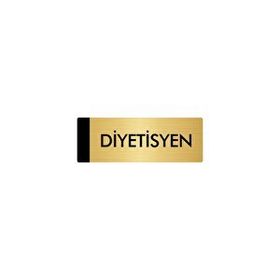 Özarslan Dizayn Departman Kapı İsimliği Diyetisyen 5x20 cm Altın Renk Metal Yönlendirme Levhası