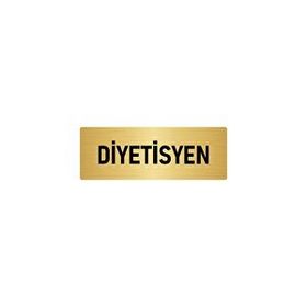 Özarslan Dizayn Departman Kapı İsimliği Diyetisyen 5x20 cm Altın Renk Metal Yönlendirme Levhası