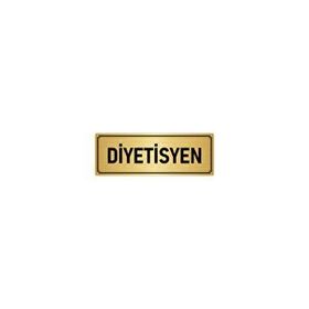 Özarslan Dizayn Departman Kapı İsimliği Diyetisyen 5x20 cm Altın Renk Metal Yönlendirme Levhası