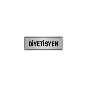 Özarslan Dizayn Departman Kapı İsimliği Diyetisyen 5x20 cm Gümüş Renk Metal Yönlendirme Levhası