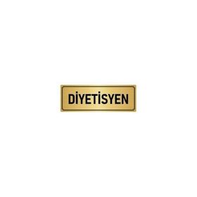 Özarslan Dizayn Departman Kapı İsimliği Diyetisyen 7x20 cm Altın Renk Metal Yönlendirme Levhası