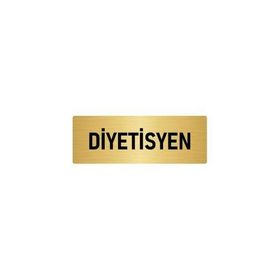 Özarslan Dizayn Departman Kapı İsimliği Diyetisyen 7x20 cm Altın Renk Metal Yönlendirme Levhası