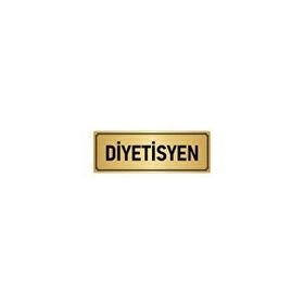 Özarslan Dizayn Departman Kapı İsimliği Diyetisyen 7x20 cm Altın Renk Metal Yönlendirme Levhası