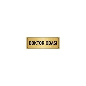 Özarslan Dizayn Departman Kapı İsimliği Doktor Odası 10x20 cm Altın Renk Metal Yönlendirme Levhası