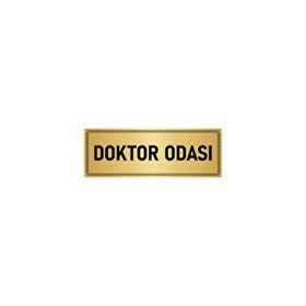 Özarslan Dizayn Departman Kapı İsimliği Doktor Odası 10x20 cm Altın Renk Metal Yönlendirme Levhası