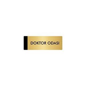Özarslan Dizayn Departman Kapı İsimliği Doktor Odası 5x20 cm Altın Renk Metal Yönlendirme Levhası