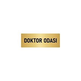 Özarslan Dizayn Departman Kapı İsimliği Doktor Odası 5x20 cm Altın Renk Metal Yönlendirme Levhası