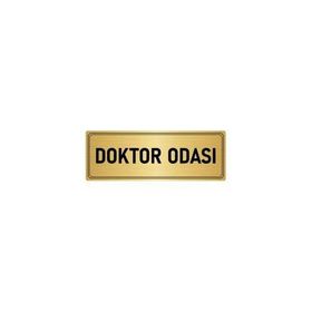 Özarslan Dizayn Departman Kapı İsimliği Doktor Odası 7x20 cm Altın Renk Metal Yönlendirme Levhası