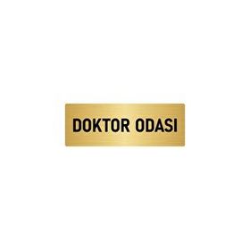 Özarslan Dizayn Departman Kapı İsimliği Doktor Odası 7x20 cm Altın Renk Metal Yönlendirme Levhası