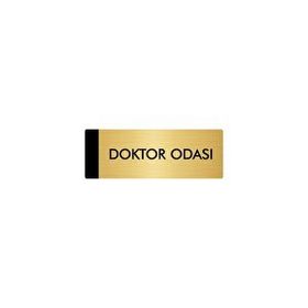 Özarslan Dizayn Departman Kapı İsimliği Doktor Odası 7x20 cm Altın Renk Metal Yönlendirme Levhası