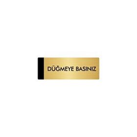 Özarslan Dizayn Departman Kapı İsimliği Düğmeye Basınız 5x20 cm Altın Renk Metal Yönlendirme Levhası