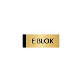 Özarslan Dizayn Departman Kapı İsimliği E Blok 10x20 cm Altın Renk Metal Yönlendirme Levhası